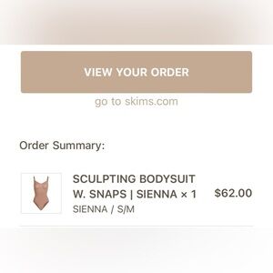 Skims Sculpting Bodysuit W. Snaps S/M